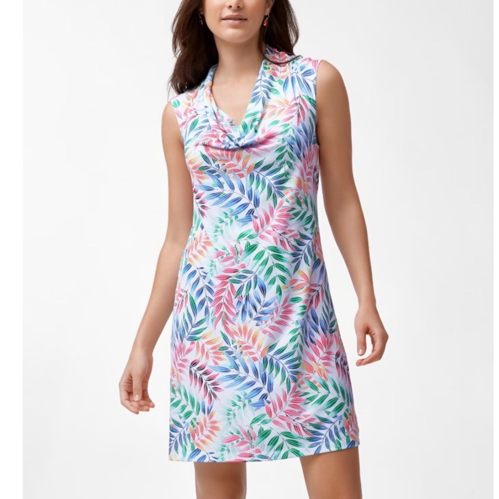 Tommy Bahama Holi Frondi IslandZone Multicolor Tropical Dress Size M New Tags